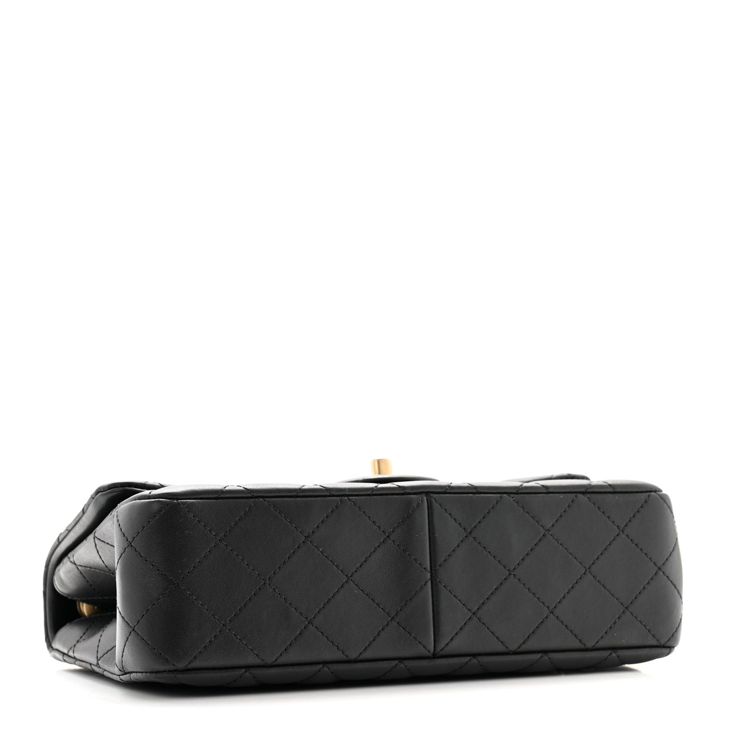 Lambskin Quilted Small Sweet Camellia Flap Black