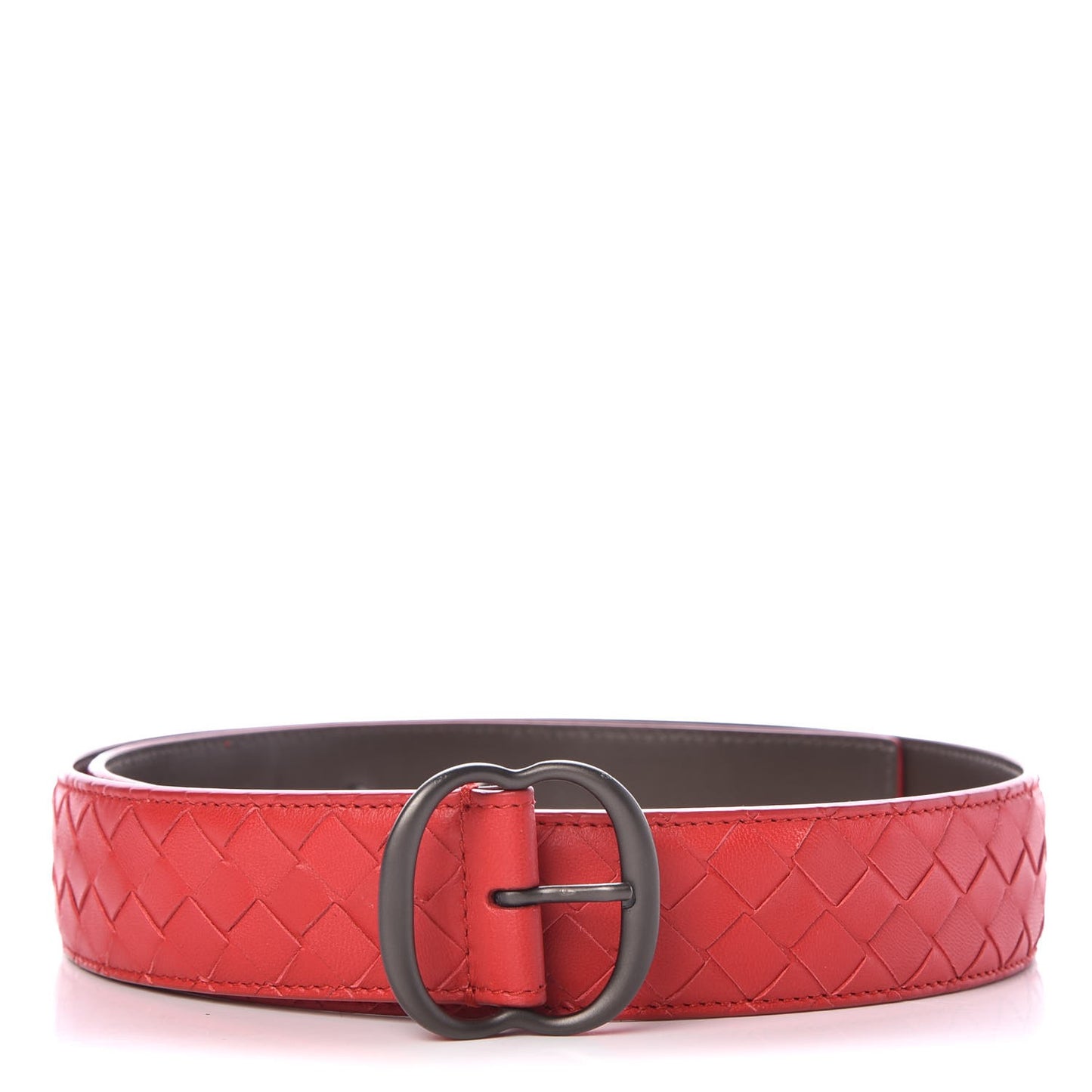 Nappa Intrecciato Belt Red