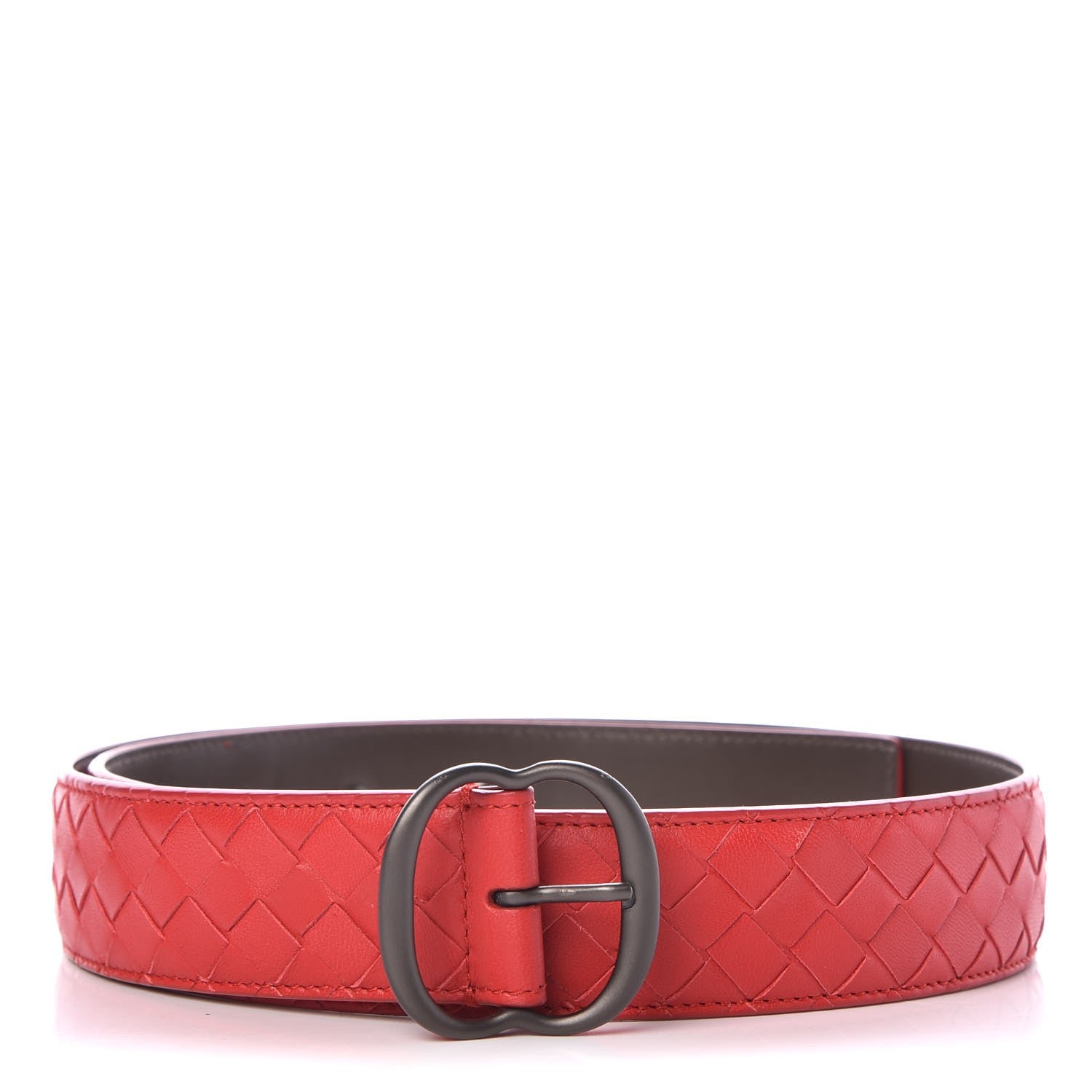 Bottega Veneta Nappa Intrecciato Belt Red 1 of 6