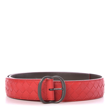 Bottega Veneta Nappa Intrecciato Belt Red 1 of 6