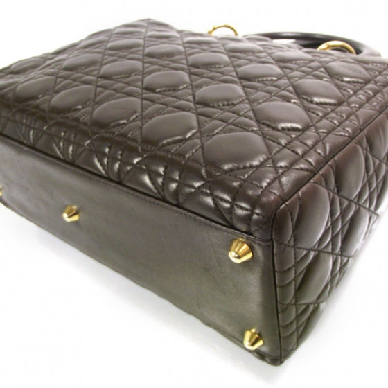 Christian Dior Lambskin Cannage Large Lady Dior Brown 5 of 9