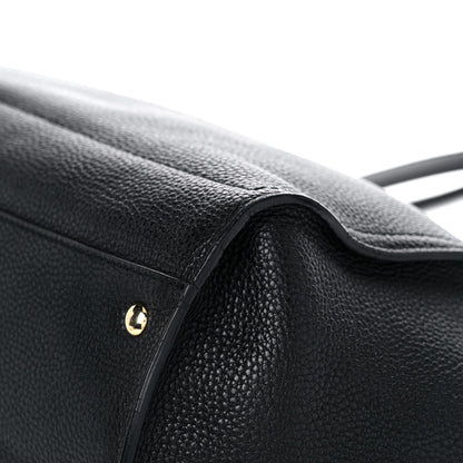 Salvatore Ferragamo Hammered Calfskin Double Handle Medium Amy Tote Black 9 of 14