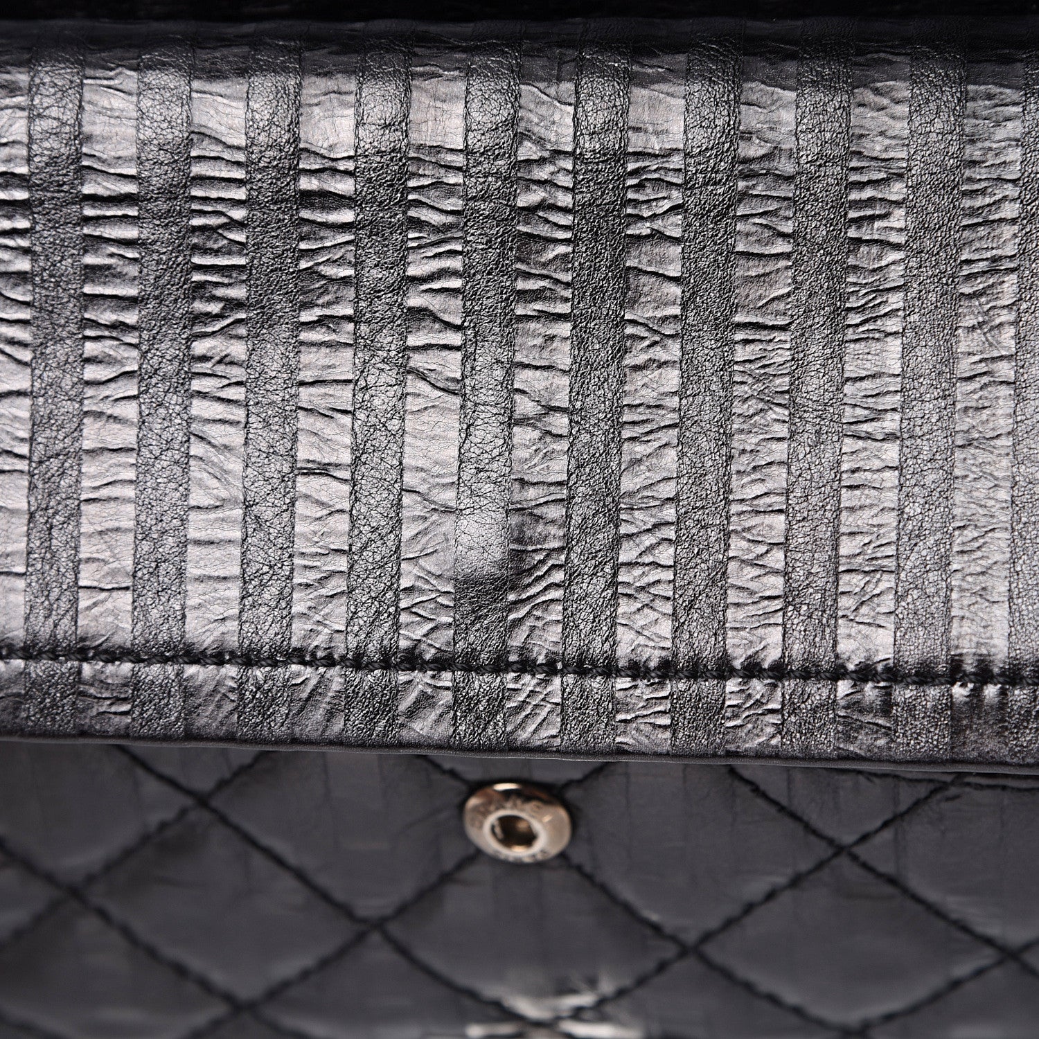 Chanel Metallic Calfskin Striped 2.55 Reissue 226 Flap Black 14 of 14