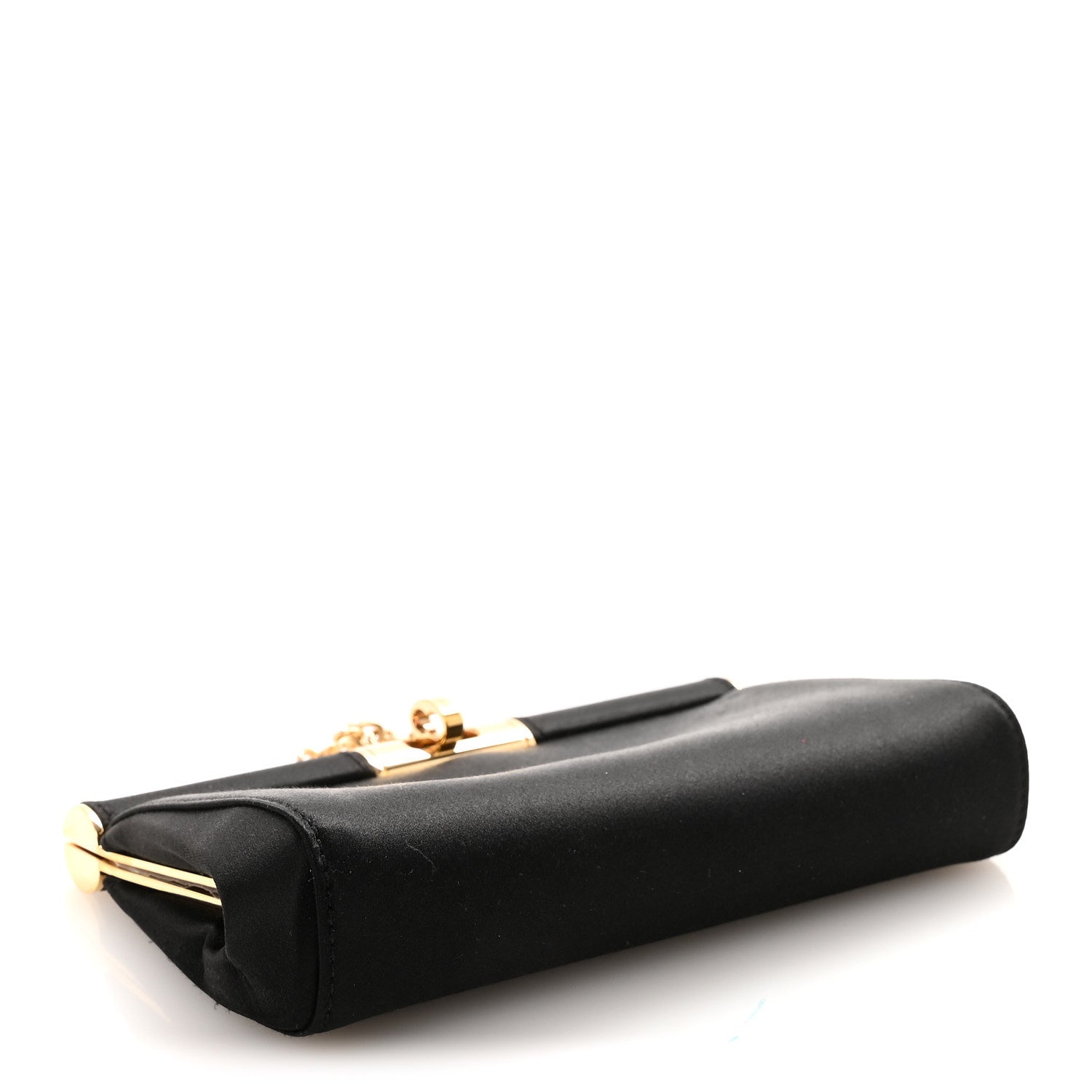 Dolce & Gabbana Satin Small Marlene Chain Clutch Black 4 of 9