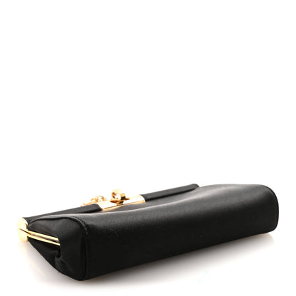 Dolce & Gabbana Satin Small Marlene Chain Clutch Black 4 of 9