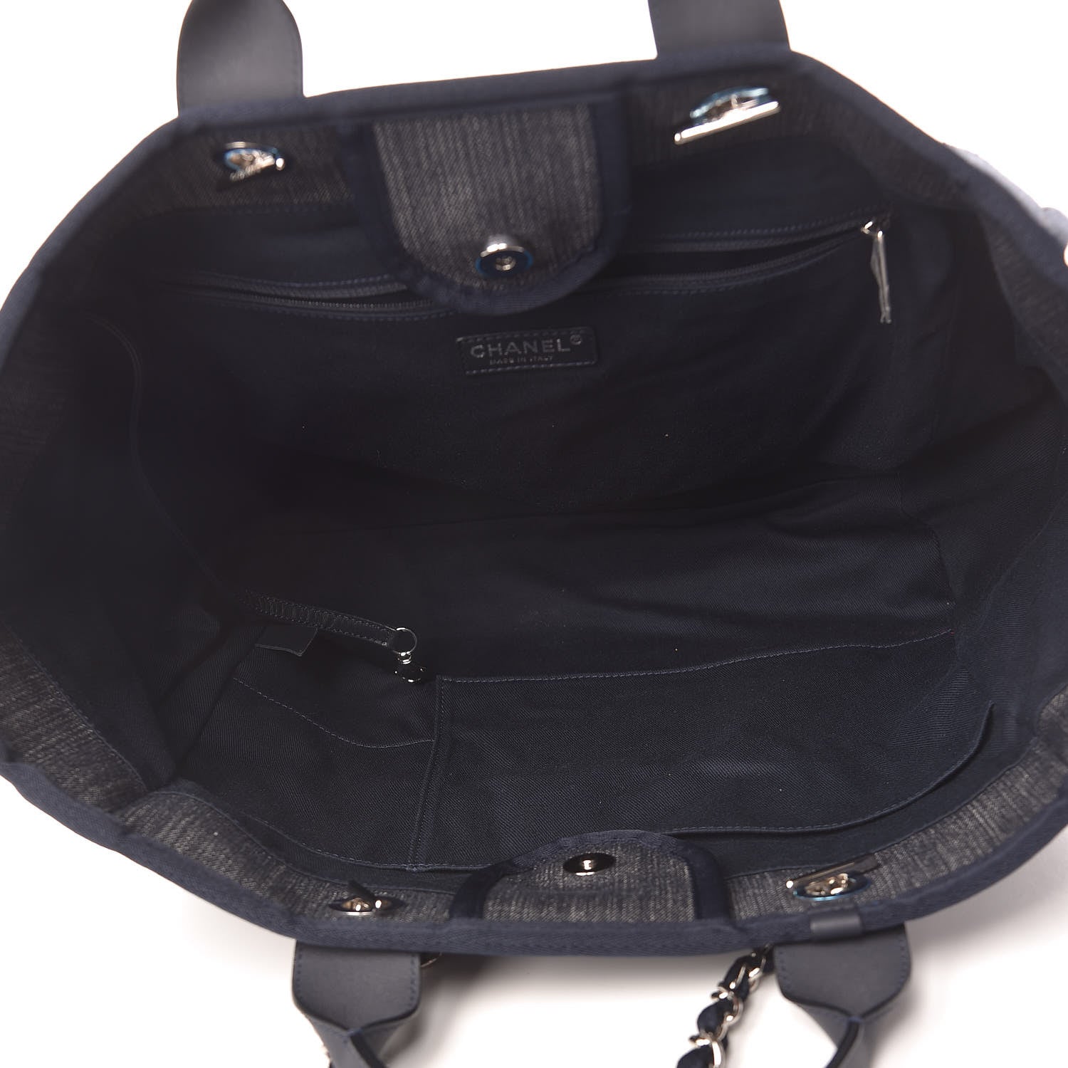 Chanel Denim Large Deauville Tote Dark Blue 5 of 11