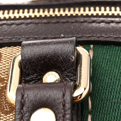 Gucci Monogram Vintage Web Medium Webby Bee Boston Dark Brown 11 of 12