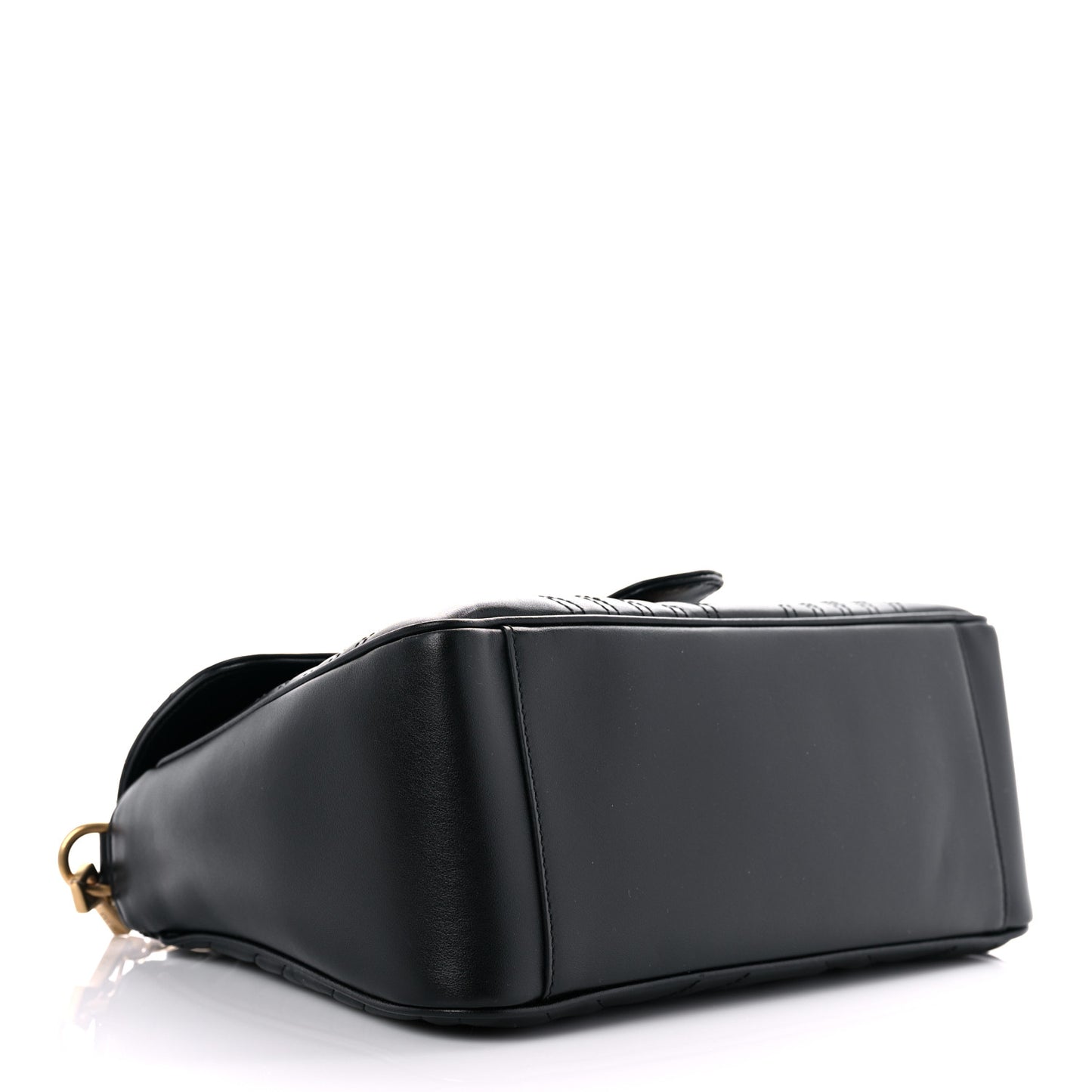 Calfskin Matelasse Small GG Marmont Top Handle Shoulder Bag Black