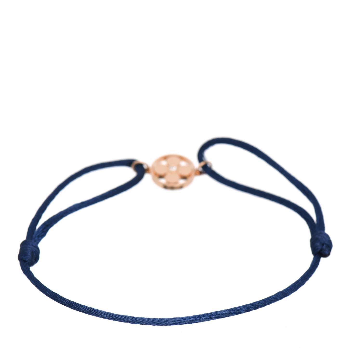 18K Pink Gold Diamond Idylle Blossom Sun Cord Bracelet Blue