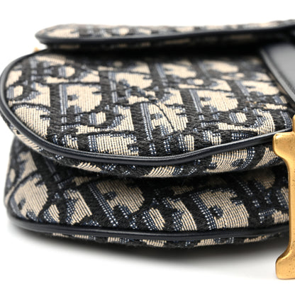 Christian Dior Oblique Mini Saddle Bag Blue 8 of 9
