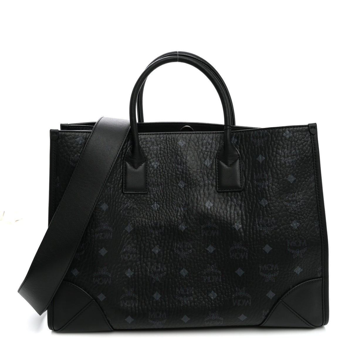 MCM Visetos Large Munchen Tote Black 1 of 10