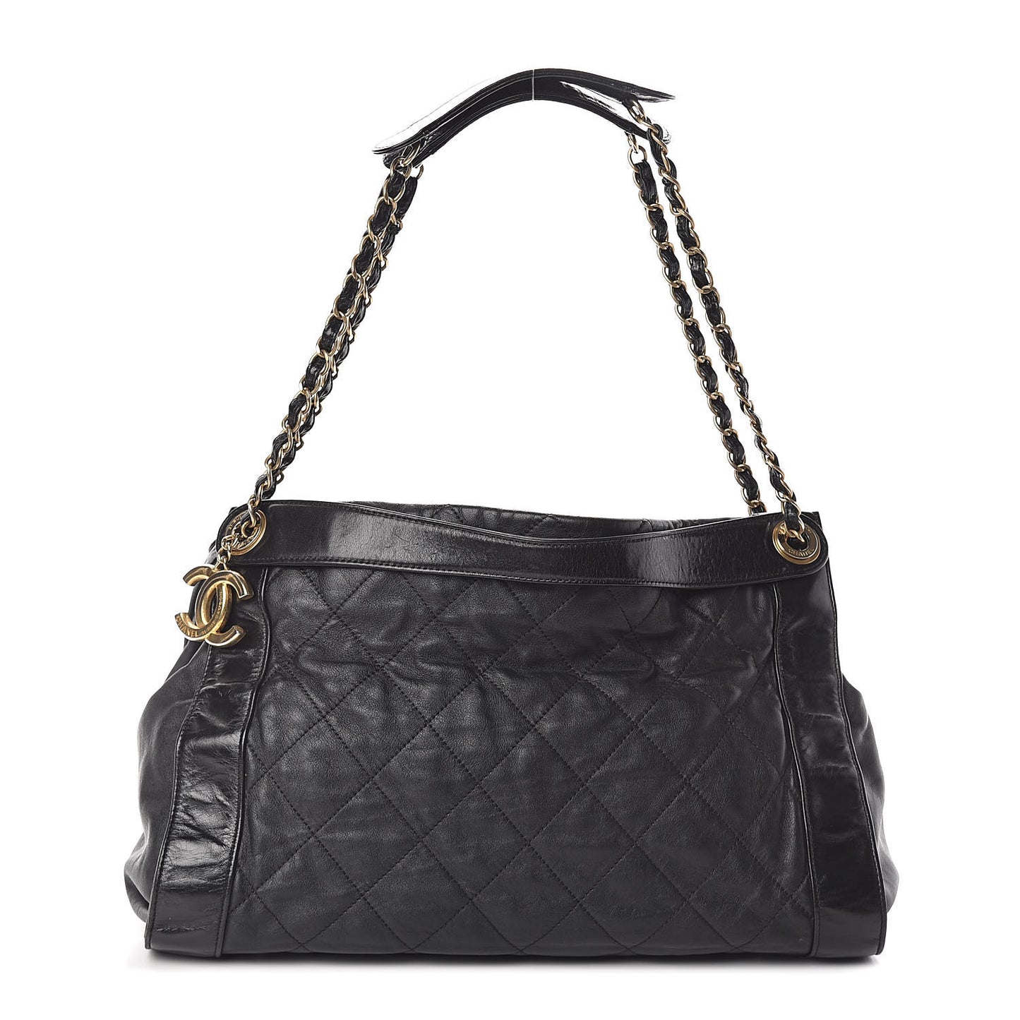 Calfskin Quilted Small In The Mix Shopping Tote Black