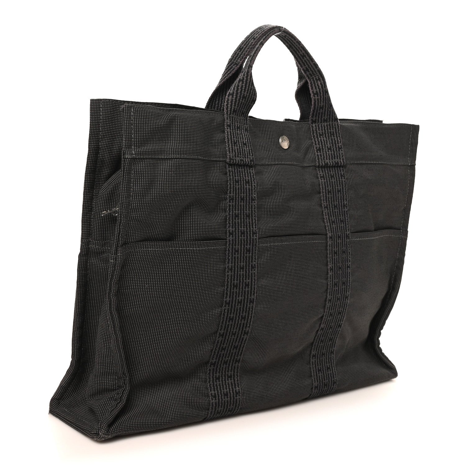 Hermes Canvas Herline GM Tote Grey 3 of 9