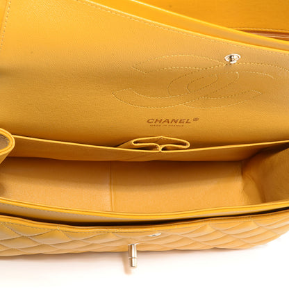 Chanel Lambskin Jumbo Double Flap Yellow 6 of 9