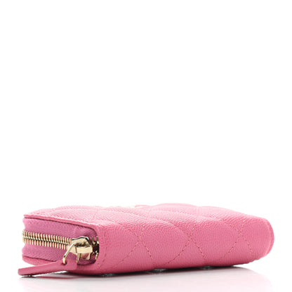 Chanel Caviar Quilted Zip Coin Purse Pink 4 of 8