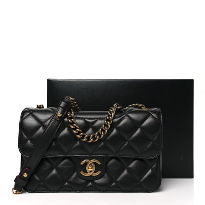 Chanel Glazed Calfskin Quilted Medium Perfect Edge Flap Black 11 of 11