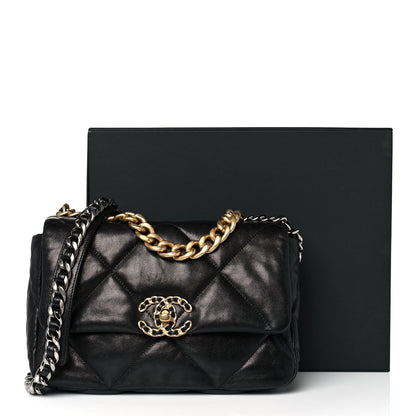 Chanel Goatskin Quilted Medium Chanel 19 Flap Black 10 of 10