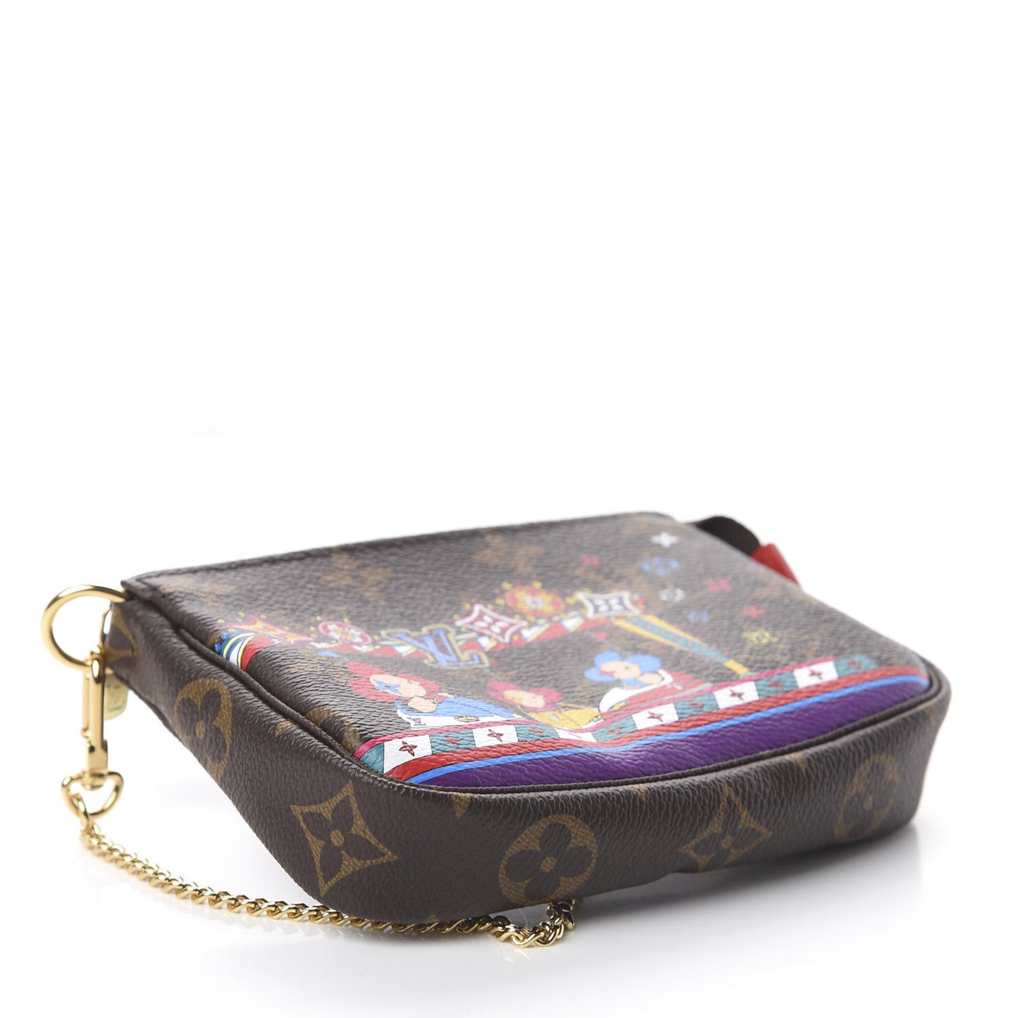 Monogram 2020 Christmas Animation Bumper Cars Mini Pochette Accessories Coquelicot