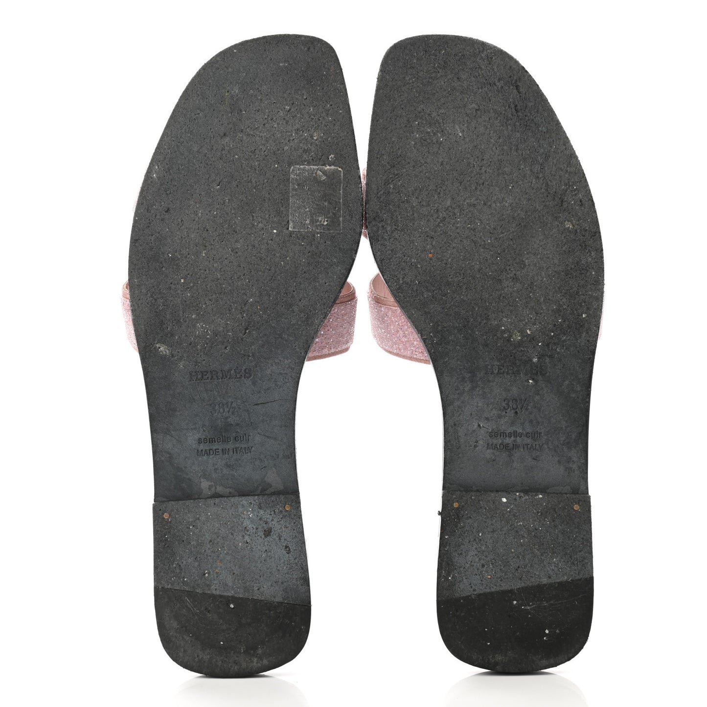 Suede Goatskin Crystal Powder Oran Sandals 38.5 Rose