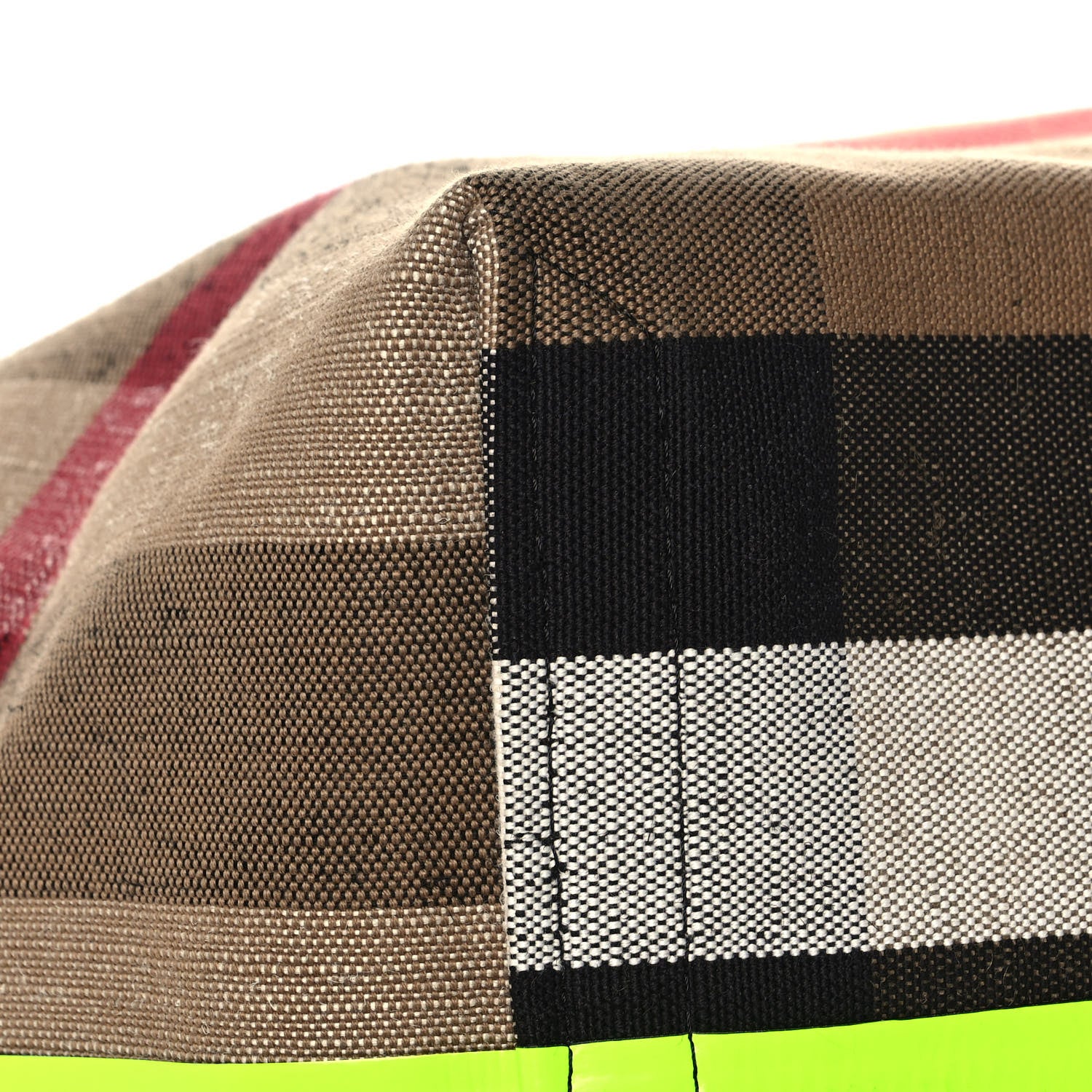Burberry Canvas Mega Check Extra Large The Giant Reversible Tote Black Neon Yellow 7 of 10