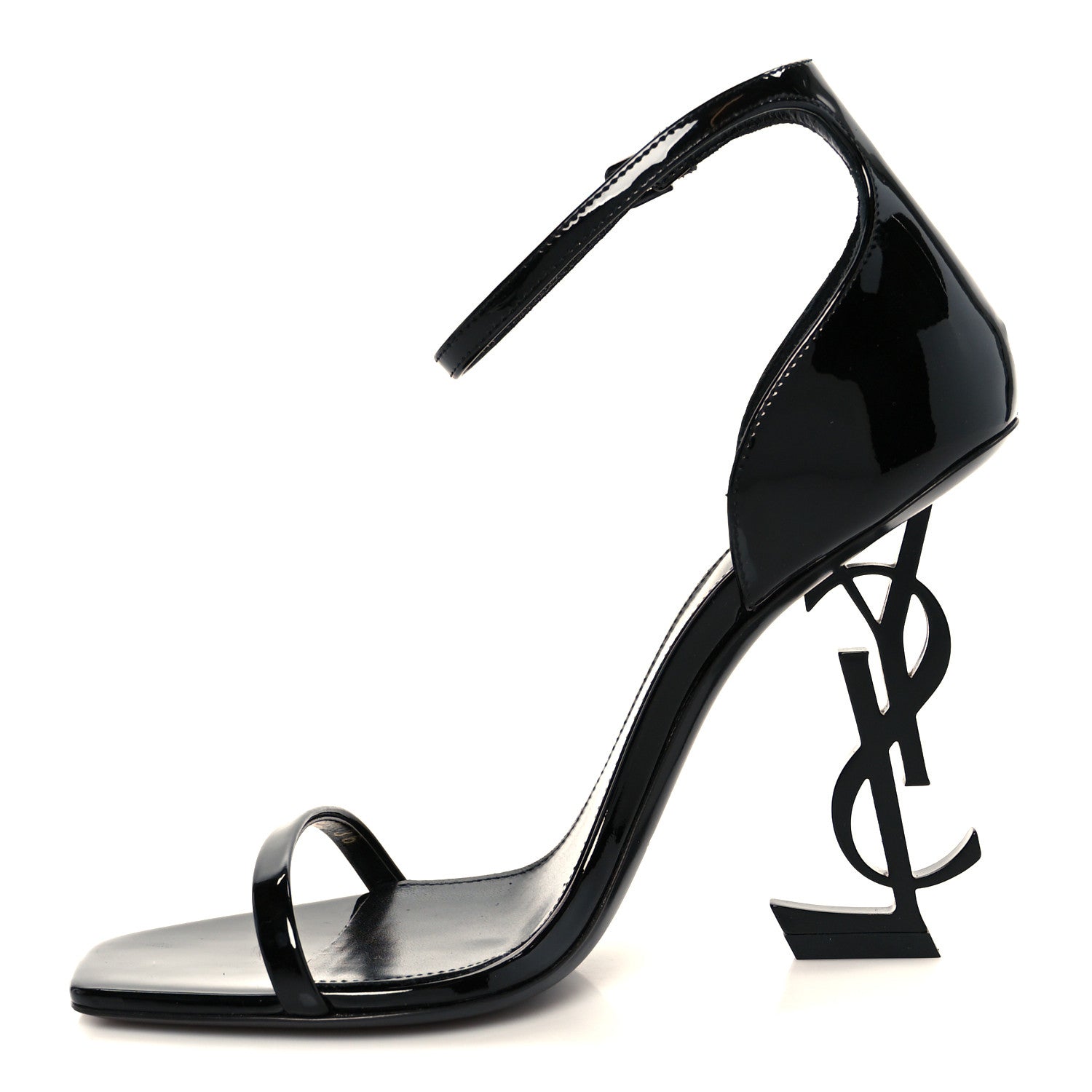 Saint Laurent Patent Cassandra 100 Sandals 36 Black 1 of 10