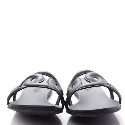 Hermes Rubber Aloha Sandals 40 Black 5 of 10