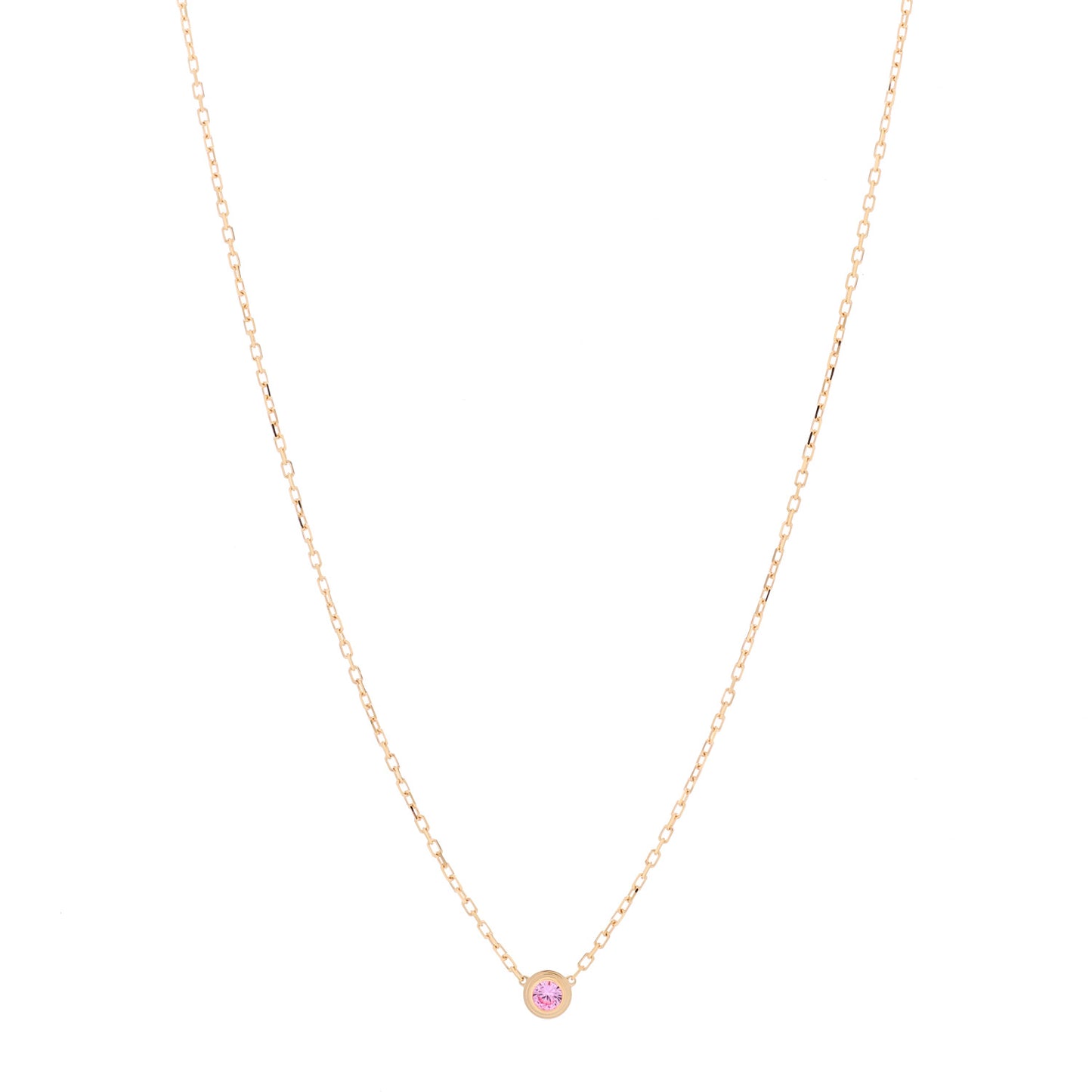 18K Pink Gold Pink Sapphire D'Amour Pendant Necklace