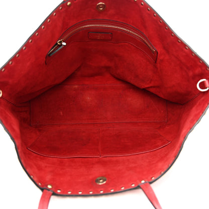 Valentino Garavani Grained Calfskin Rockstud Shoulder Tote Rosso Valentino 5 of 22