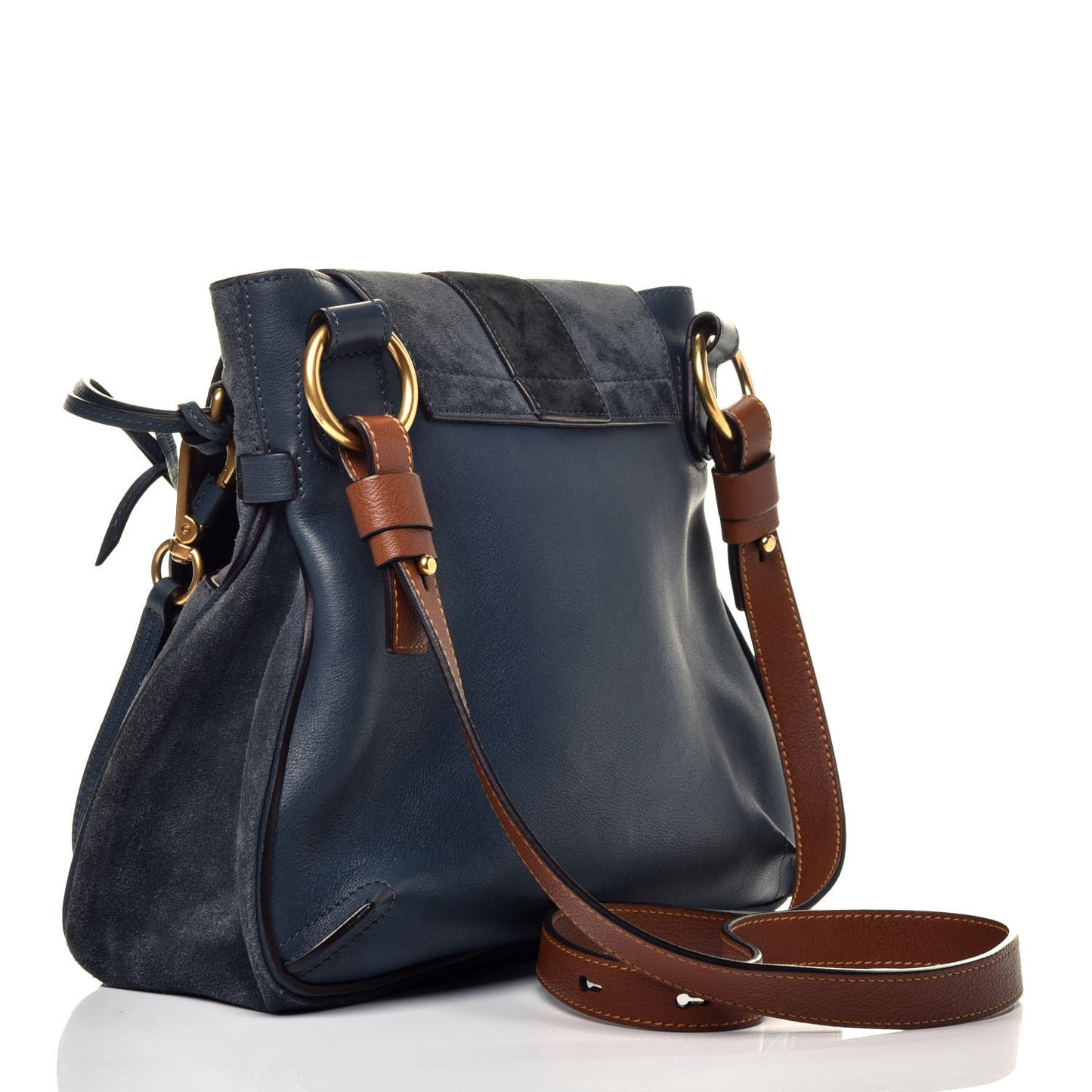 Suede Small Lexa Shoulder Bag Silver Blue