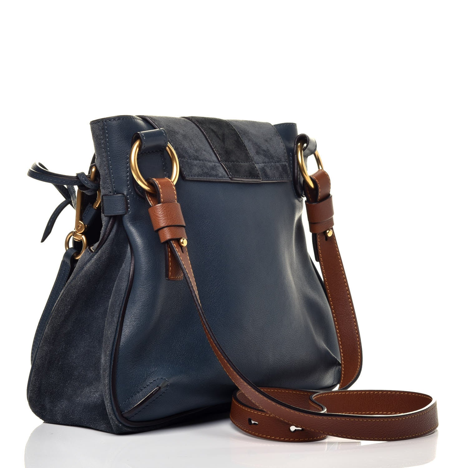 Chloe Suede Small Lexa Shoulder Bag Silver Blue 4 of 10
