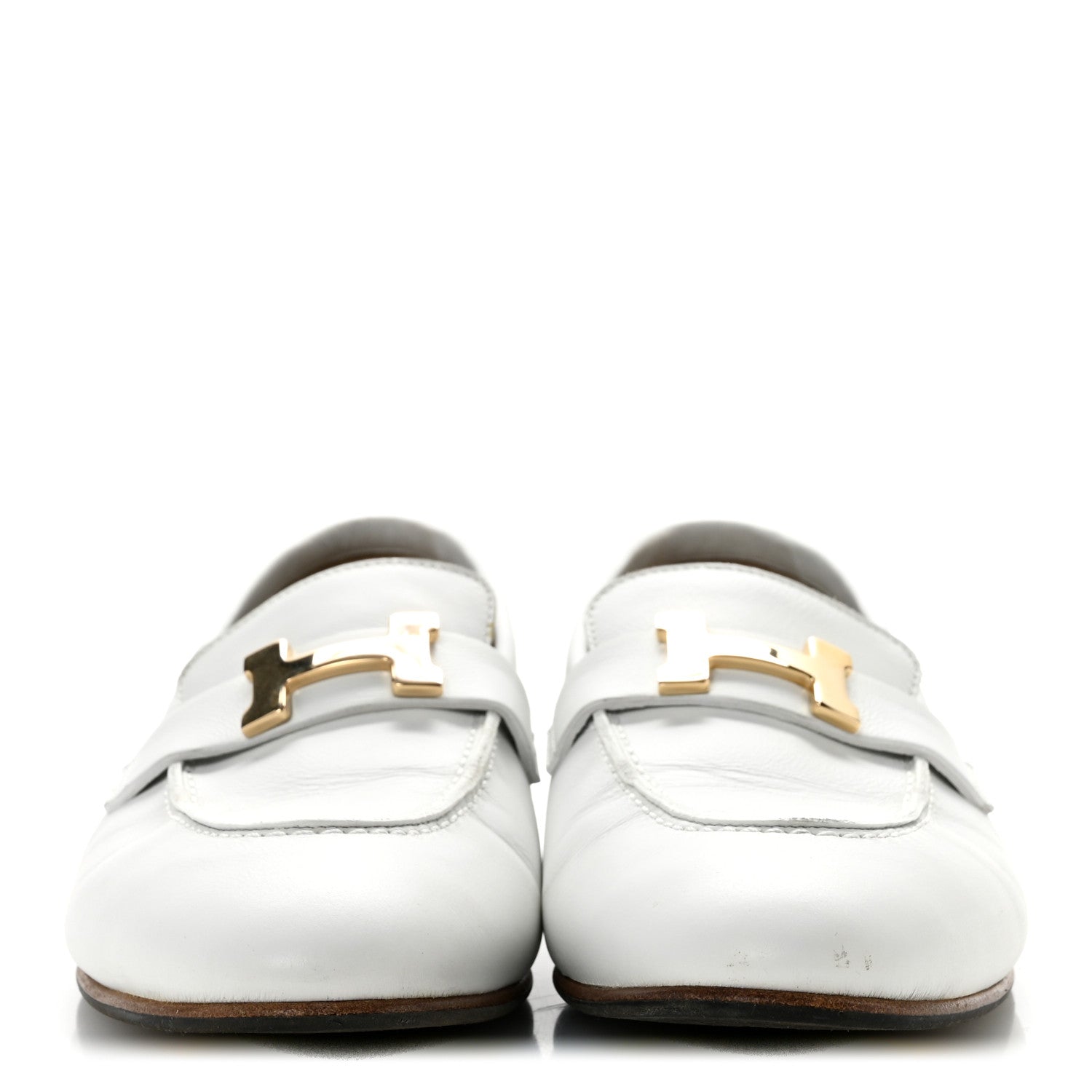 Hermes Goatskin Womens Paris Loafers 38 Beige Glaise 3 of 12