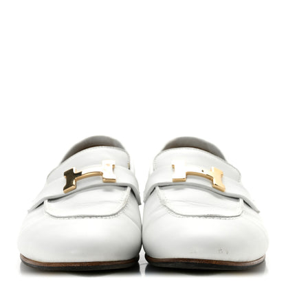 Hermes Goatskin Womens Paris Loafers 38 Beige Glaise 3 of 12