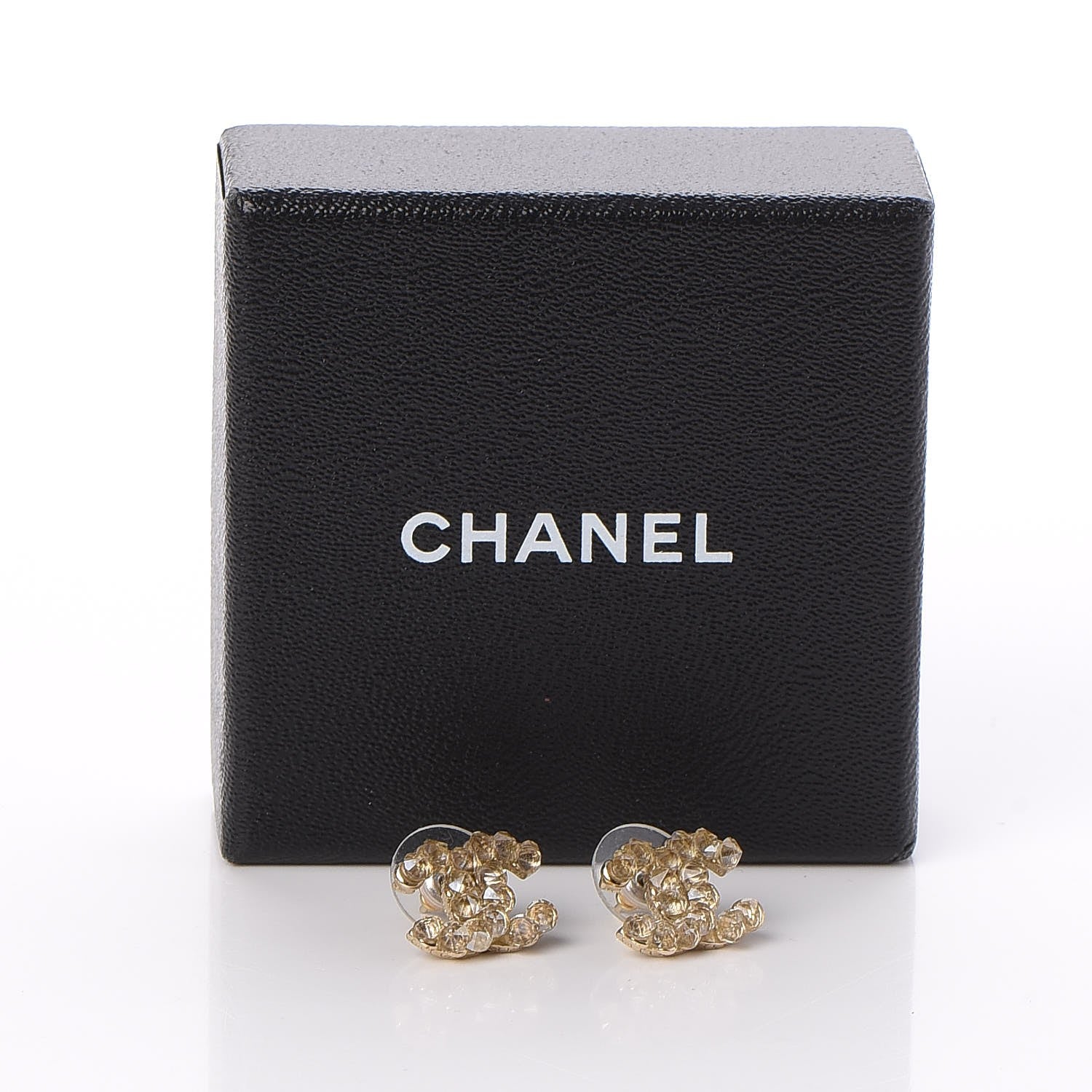Chanel Poured Glass CC Earrings Light Gold 5 of 5