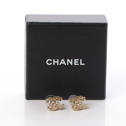 Chanel Poured Glass CC Earrings Light Gold 5 of 5