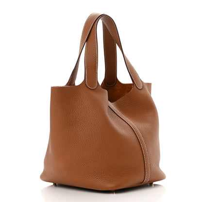 Hermes Taurillon Clemence Picotin Lock 22 MM Gold 3 of 12