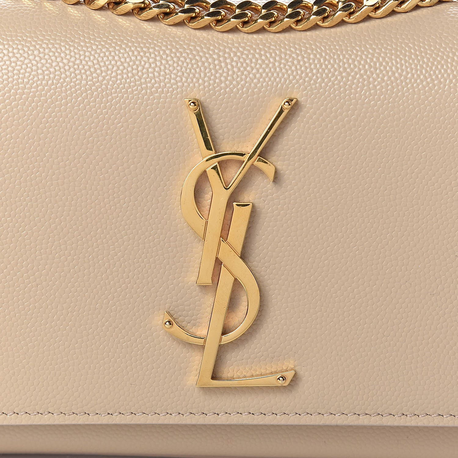 Saint Laurent Grain De Poudre Small Monogram Kate Satchel Nude Powder 14 of 14