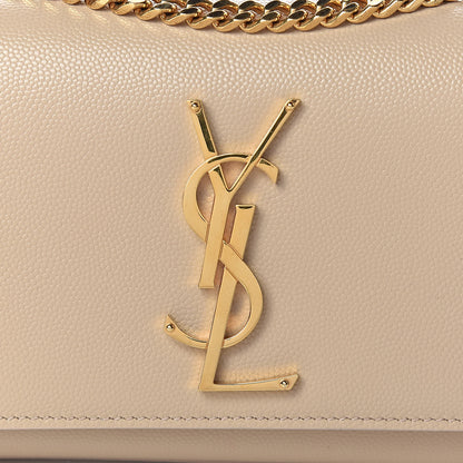 Saint Laurent Grain De Poudre Small Monogram Kate Satchel Nude Powder 14 of 14