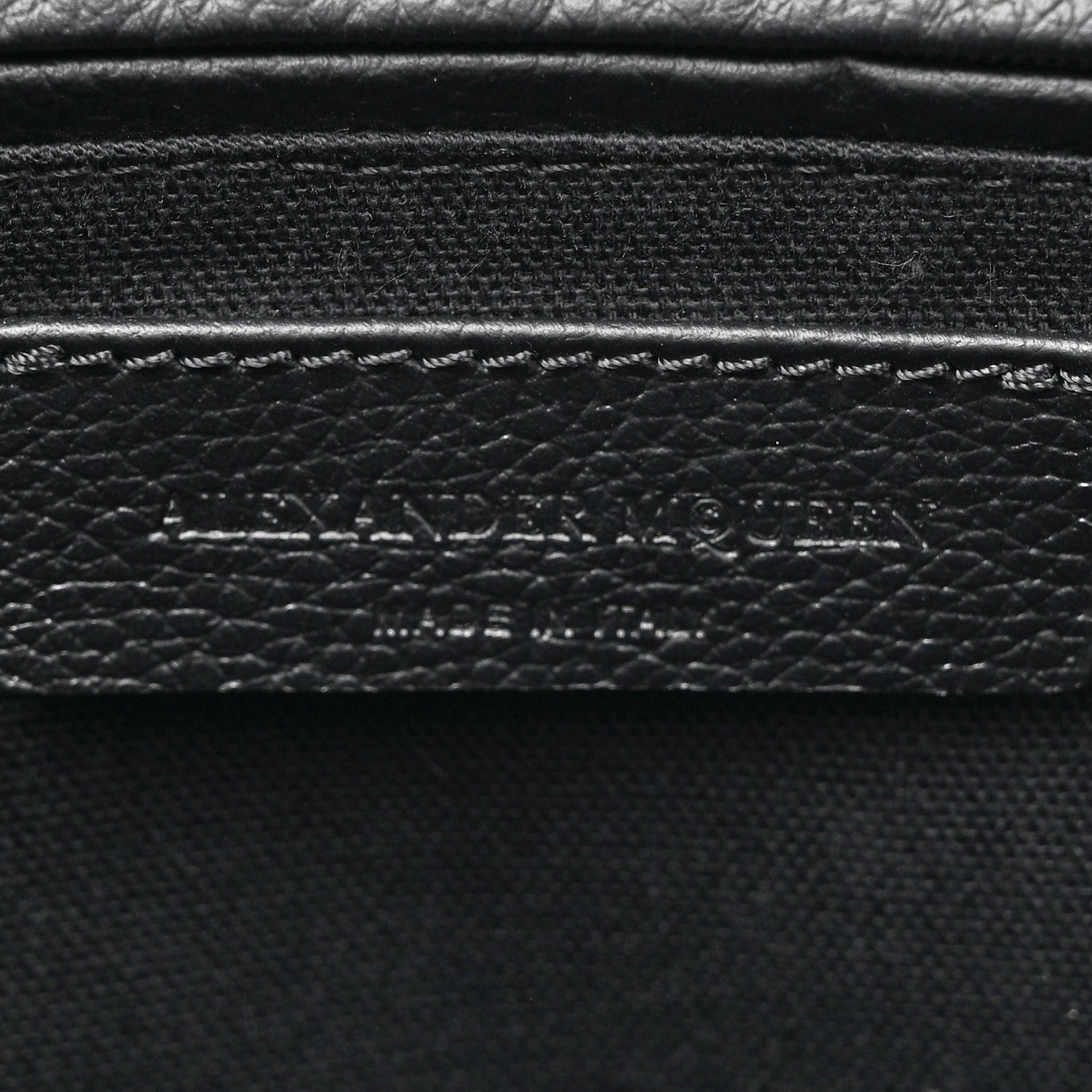 Alexander McQueen Pebbled Calfskin Small Skull Padlock Zip Around Tote Black 6 of 13