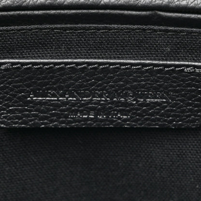 Alexander McQueen Pebbled Calfskin Small Skull Padlock Zip Around Tote Black 6 of 13