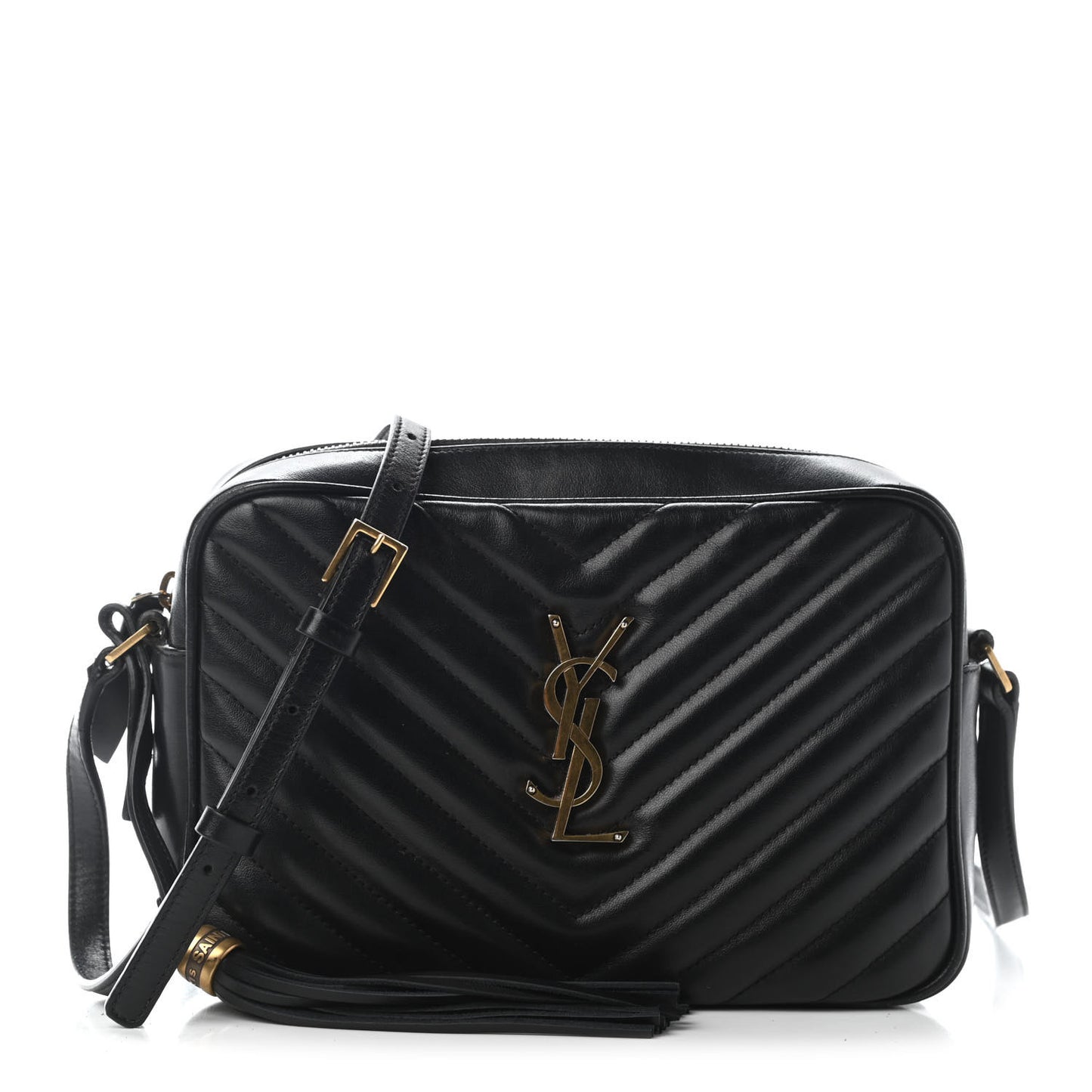 Calfskin Matelasse Monogram Lou Camera Bag Black