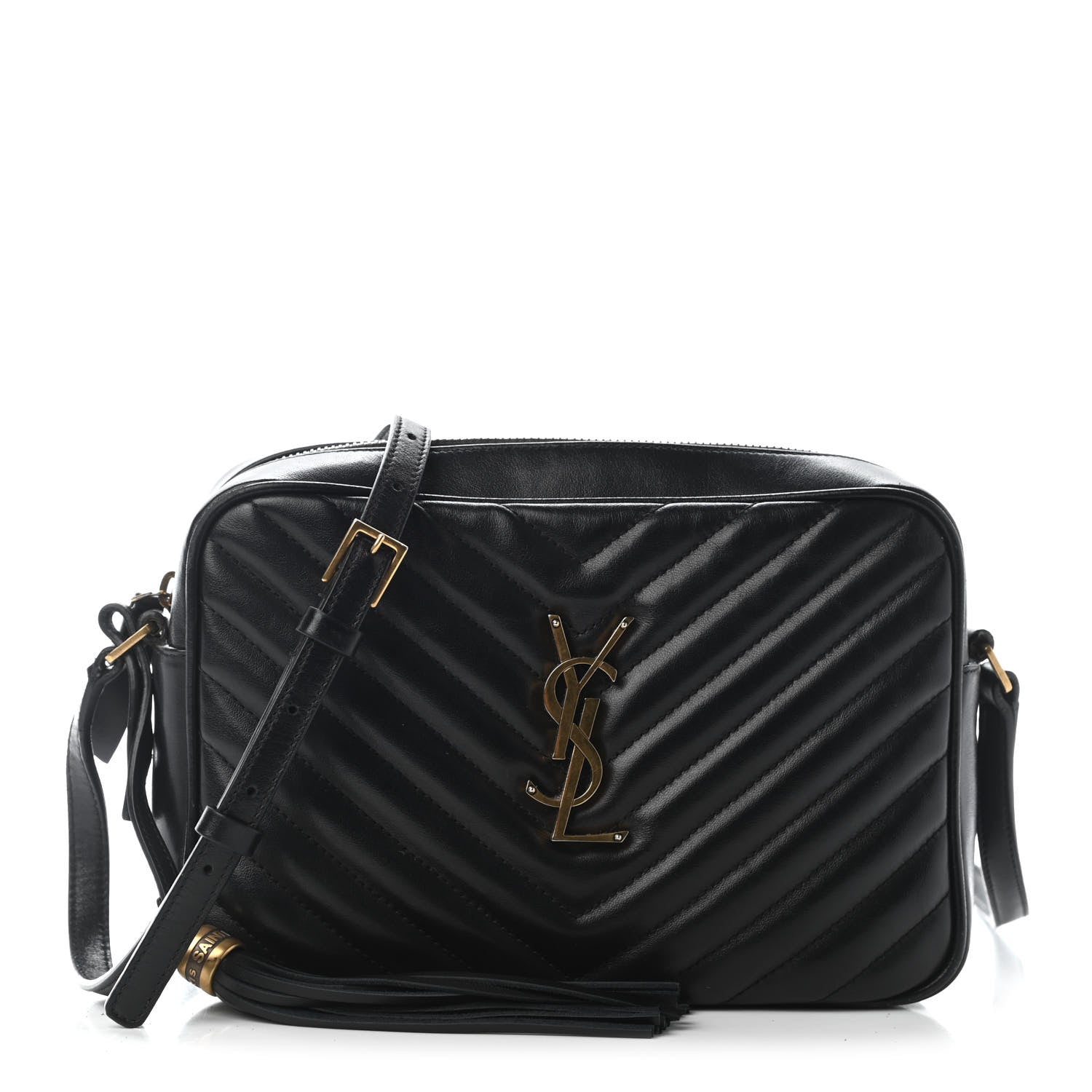 Saint Laurent Calfskin Matelasse Monogram Lou Camera Bag Black 1 of 9