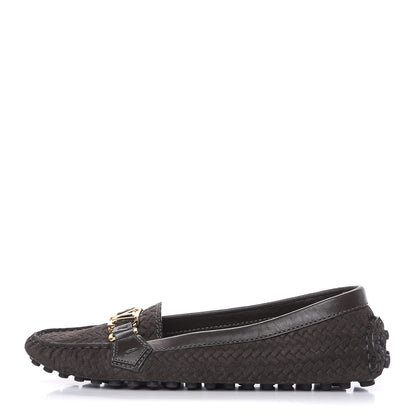 Louis Vuitton Woven Suede Oxford Loafers 40 Brown 1 of 9