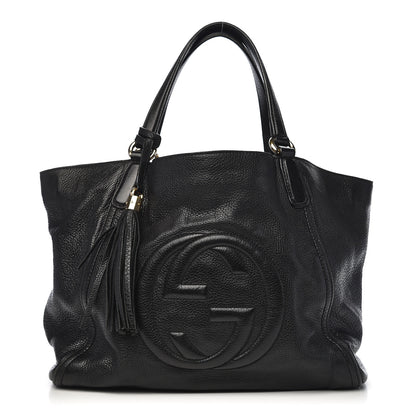 Gucci Pebbled Calfskin Medium Soho Shoulder Bag Black 1 of 19