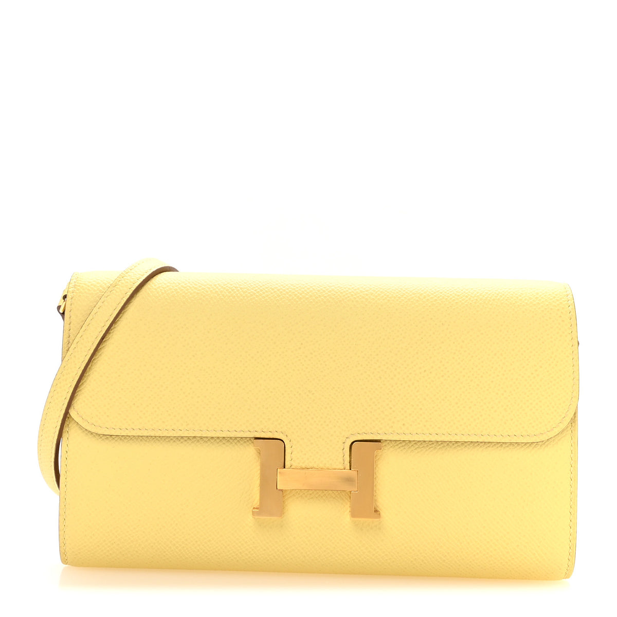 Hermes Epsom Constance Long Wallet To Go Wallet Jaune Poussin 1 of 11