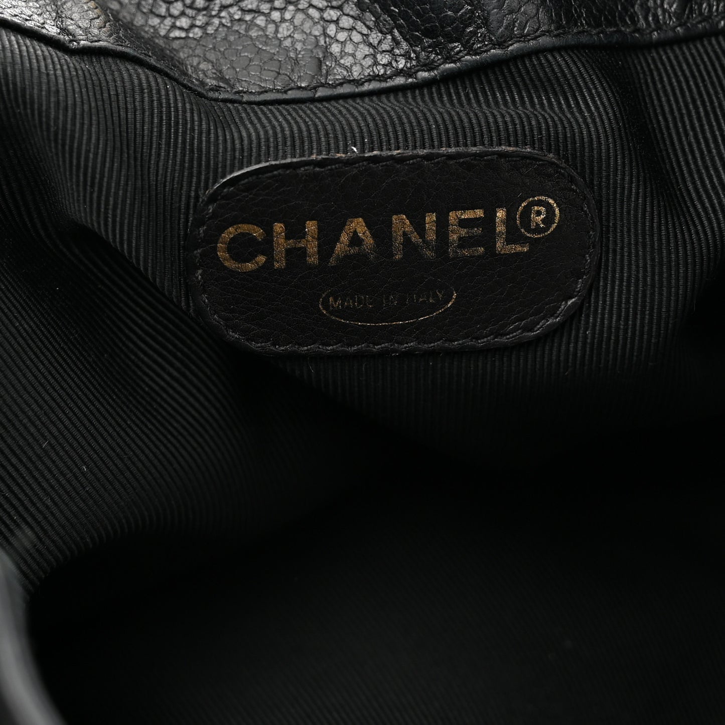 Caviar CC Drawstring Shoulder Bag Black