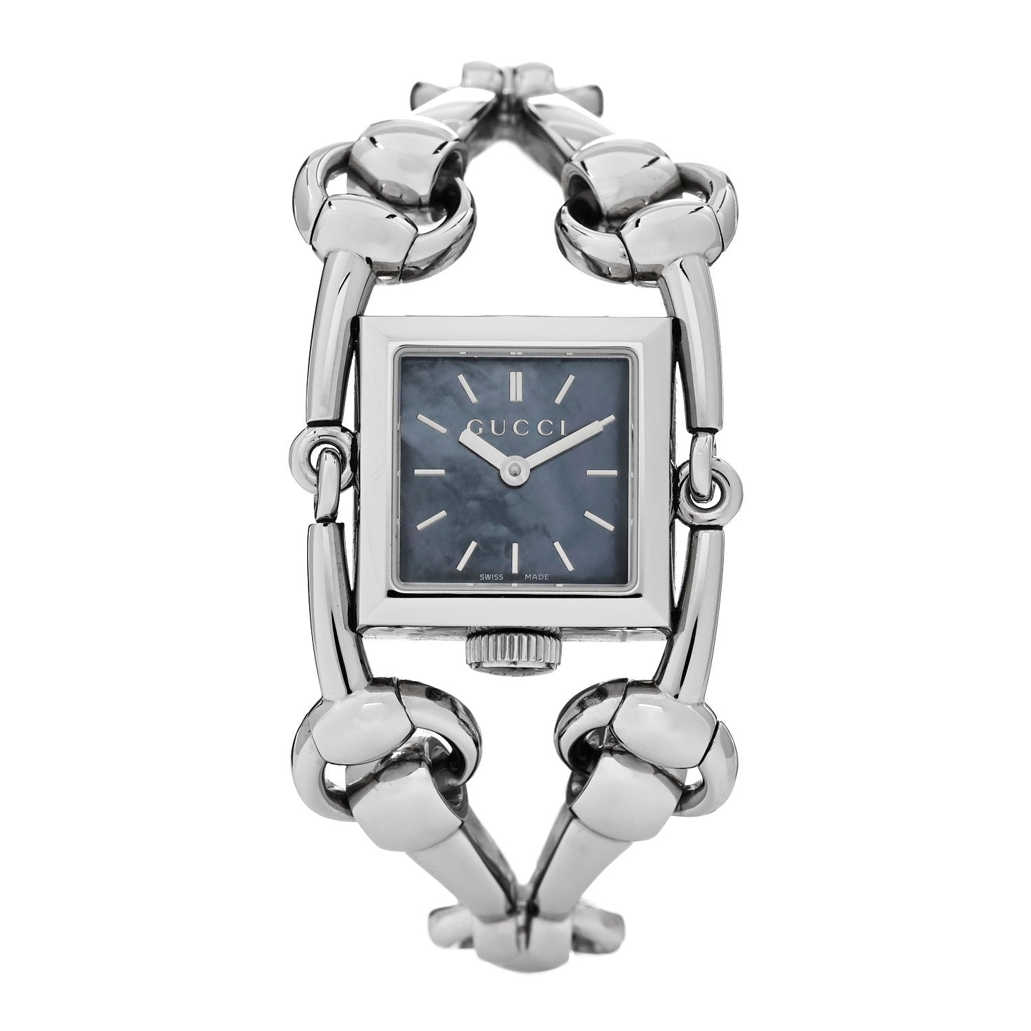Gucci Stainless Steel Blue Mother of Pearl 20mm Signoria Quartz Watch 1 of 4