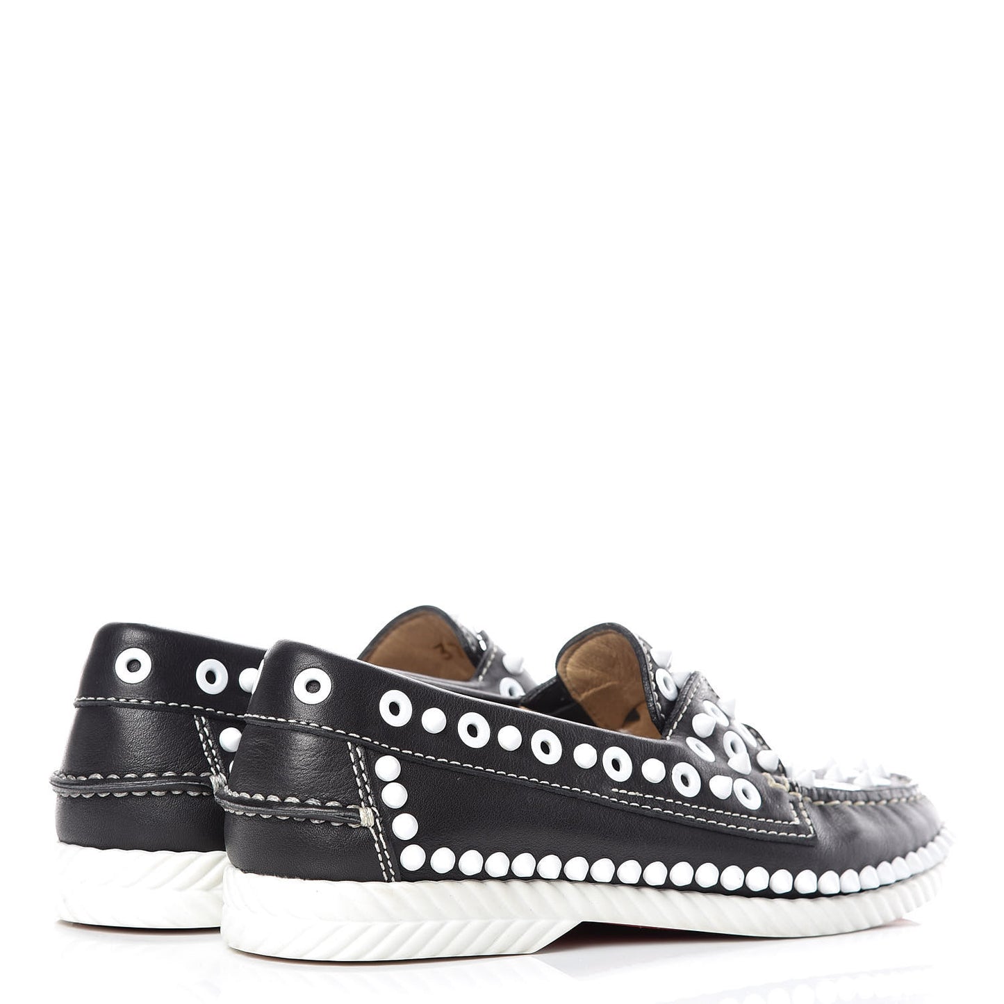 Calfskin Yacht Spikes Loafers 37 Black