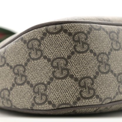 Gucci GG Supreme Monogram Textured Dollar Calfskin Web Small Ophidia GG Handbag Beige Ebony New Acero 9 of 10