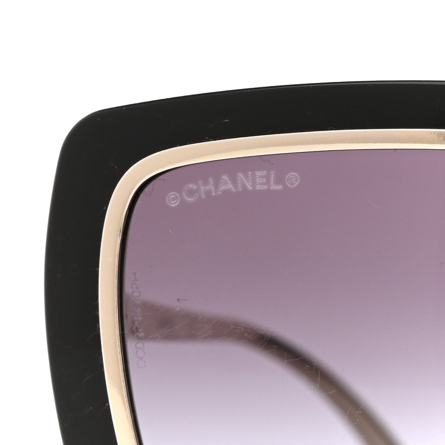 Metal Crystal CC Logo Sunglasses 71707 Black Gold