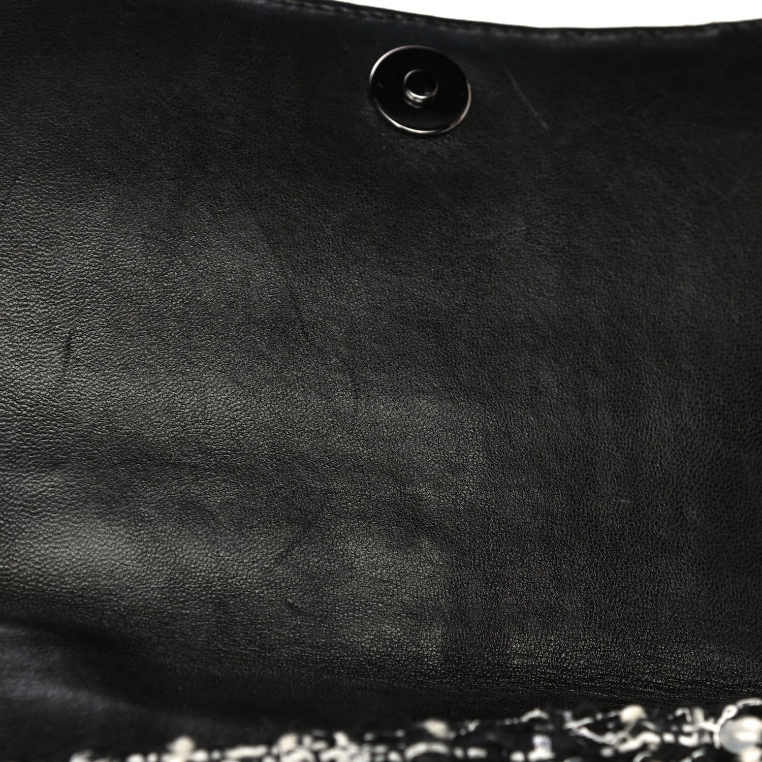 Chanel Sequin Tweed Single Flap Ecru Black 13 of 32